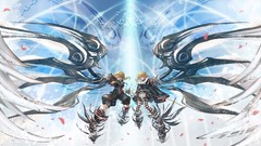 Clouds text wings collar Shorts red eyes gloves chains blondes 