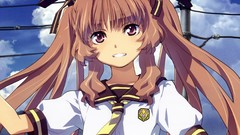 Clouds tie brunettes school uniforms ano natsu de matteru 