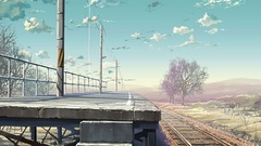 Clouds trains illustrations Makoto