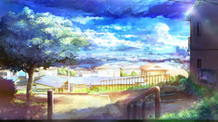 Clouds Trees scenic railing