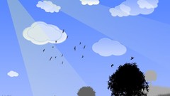 Clouds Trees vectors sunlight