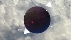 Clouds triangles circles shapes artwork connecting rods