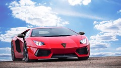 Clouds tuning cars Supercars Lamborghini-Aventador red cars