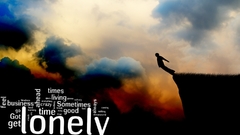 Clouds Typography lonely