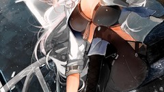 Clouds Umbrellas railing sitting buildings shirts belts pants 