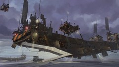 Clouds vehicles science fiction artwork digital art