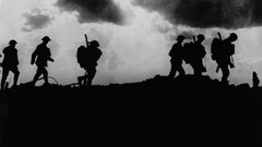 Clouds War soldiers monochrome shadows