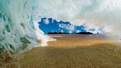 Clouds wave sky sand