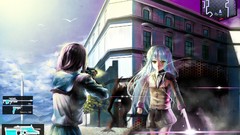 Clouds weapons Guns Anime white hair long hair anime girls 