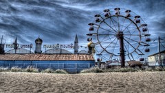 Clouds wheel abandoned Beaches HDR Photography