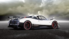 Clouds white cars roadster vehicles pagani zonda skyscapes 