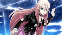 Clouds white hair skirts long hair anime girls braids skies 