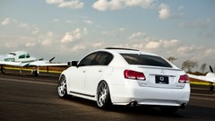 Clouds white tuning cars wheels runway back Lexus Speed 