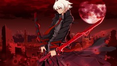 Clouds wind moon weapons glasses jeans tie red eyes Ribbons 