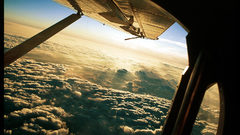 Clouds wings aerial flight