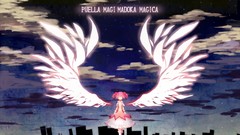 Clouds wings dress Ribbons pink hair mahou shoujo madoka magica 