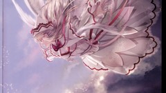 Clouds wings Fairies dress Profile hats flying Ribbons bows 