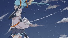 Clouds wings headphones stockings blue eyes hatsune miku 