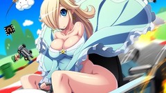 Clouds woman ass Anime dress sitting yoshi blondes anime girls 