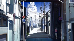 Clouds woman cats signs streets cityscapes