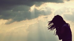 Clouds woman sunlight