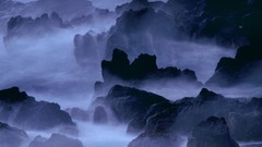 Coast Hawaii rocks mist