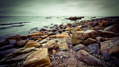 coast Sea nature sky horizon stones outdoors