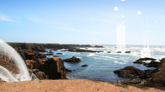 Coast sun rocks water