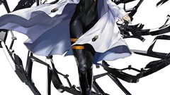 Coat blondes gray eyes short hair guilty crown redjuice Simple 