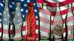 coca-cola flag bottles USA stars and stripes