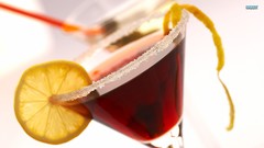 Cocktail alcohol white background drinks slices lemons liquor