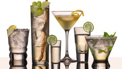 Cocktail drinks lemons limes