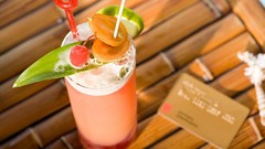 Cocktail food fruits card exotic