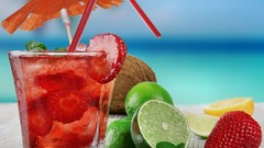 Cocktail strawberries natural fruits limes complex magazine