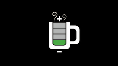 Coffee Battery black background