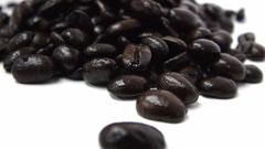 Coffee beans on white