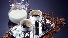 Coffee food brown drinking beans Coffee and milk