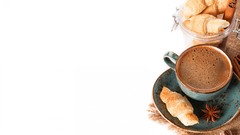 Coffee food croissants