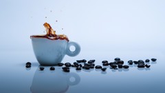 Coffee food fruits splashes