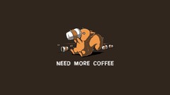 Coffee funny squirrels brown background