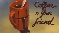 Coffee liquid Typography artwork coffee cups