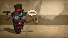 Coffee mustache Robots cigars borderlands sir claptrap top hat 