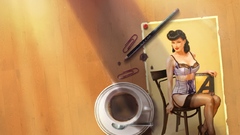Coffee pinups spoons paper