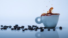 Coffee splashes cups