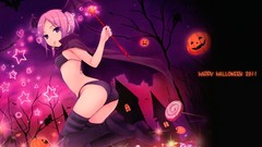 Coffee wings Candies Halloween pink hair short hair 