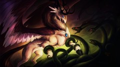 Coil wings snakes creatures amulet antlers battles fantasy art 