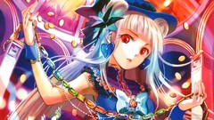 Coins close-up Hearts hats red eyes faces earrings bows blondes 