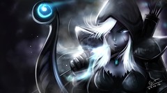 Cold frost white hair bow arrows Dota Drow Dota 2 artwork drow 