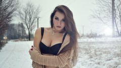 Cold woman bra boobs