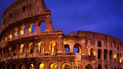 Coliseum night time architecture